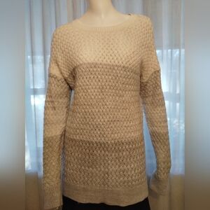 Women's White To Gray Striped Sweater